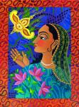 Maharani with yellow bird, 2011, (oil on canvas)