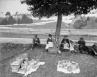 Indian basket market, Mackinac, c.1905 (b/w photo)