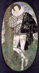 A Young Man Leaning Against a Tree Among Roses (bodycolour on vellum)