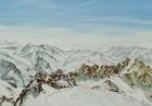 View from Mont Fort, Verbier, 2014 9oil on canvas)