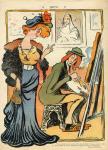 Phryne: caricature of an artist's model, from the back cover of 'Le Rire', 23rd February 1907 (colour litho)