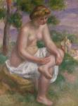 Seated Bather in a Landscape or, Eurydice, 1895-1900 (oil on canvas)