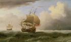 An English Ship Close-hauled in a Strong Breeze (oil)