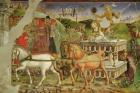 Allegory of May: Apollo's chariot pulled by horses and driven by Aurora, detail from Triumph of Apollo, 1469-70, (fresco)