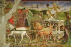 Allegory of May: Apollo's chariot pulled by horses and driven by Aurora, detail from Triumph of Apollo, 1469-70, (fresco)