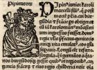 Detail from original incunable leaf, depicting Pepin I (803-38) pre 1500 (litho) (see also 237070)