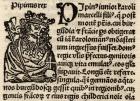 Detail from original incunable leaf, depicting Pepin I (803-38) pre 1500 (litho) (see also 237070)