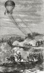 Employment of the hot air balloon l'Entreprenant as a reconnaissance post, from 'Wonderful Balloon Ascents or the Conquest of the Skies', by Fulgence Marion, published in c.1870 (litho)