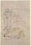 Figural Study for the Adoration of the Magi (Joseph and Two Shepherds and Sketches for the Christ Child), c.1481 (pen & ink on paper)