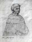 Ms 266 f.3 Portrait of Louis XI (1423-83) from the 'Recueil d'Arras' (pencil on paper) (b/w photo)