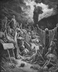The Vision of the Valley of Dry Bones, Ezekiel 37:1-2, illustration from Dore's 'The Holy Bible', engraved by C. Laplante (d.1903) 1866 (engraving)