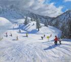 Skiing,Kitzbhuel, 2014, (oil on canvas)