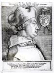 Portrait of Albert, Cardinal Elector of Mainz, 1523 (engraving) (b/w photo)