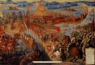 The Conquest of Tenochtitlan, from the 'Conquest of Mexico' series (oil on panel)