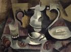 Still Life with Three Handles (oil on canvas)