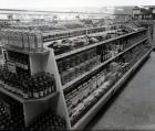 Paint and brushes aisle, Woolworths store, 1956 (b/w photo)