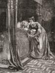 Alice Ferrers at the deathbed of Edward III. Alice Perrers, 1348  1400. Royal mistress of King Edward III of England and lady-in-waiting to Edward's consort, Philippa of Hainault. From Cassell's History of England, published c.1901