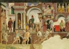 Allegory of April: a performance at the Borso d'Este square, detail of running pedestrians, 1469-70, (fresco)