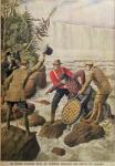 Over Niagara Falls in a Barrel, 1910 (litho)
