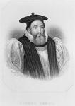 Portrait of George Abbot (1562-1633) Archbishop of Canterbury, from 'Lodge's British Portraits', 1823 (engraving) (b/w photo)