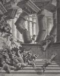 Death of Samson, Judges 26:28-30, illustration from Dore's 'The Holy Bible', engraved by G.Larlante, 1866 (engraving)