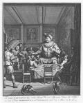 Gargantua sees his son Pantagruel carrying his crib, illustration from 'Gargantua and Pantagruel', by François Rabelais (engraving)