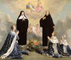 Anne of Austria (1601-66) and her Children at Prayer with St. Benedict and St. Scholastica, 1646 (oil on canvas)