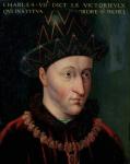 Portrait of Charles VII (1403-61) (oil on panel)