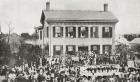 The home of Abraham Lincoln in Springfield, Illinois, during the 1860 Presidential campaign. Abraham Lincoln, 1809  1865. 16th President of the United States of America. From Abraham Lincoln, The Prairie Years, published 1926.
