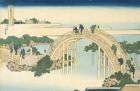 Drum Bridge of Kameido Tenjin Shrine from the Series Wondrous Views of Famous Bridges in All the Province, 19th century (colour woodblock print)