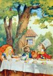 The Mad Hatter's Tea Party, illustration from 'Alice in Wonderland' by Lewis Carroll (1832-9) (colour litho)