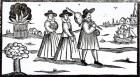 Pilgrims departing for the New World (woodcut) (b/w photo)