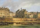 Hotel de Ville and embankment, Paris, 1828 (oil on canvas)