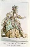 Mademoiselle Dumesnil (1713-1803) in the role of Athalie in 'Athalie' by Jean Racine (1639-99) from 'Costumes et Annales des Grands Theatres de Paris' (coloured engraving)