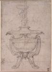 Study of a decorative urn (pen and ink on paper)