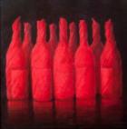 Red wrapped wine, 2012 (acrylic on canvas)