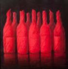 Red wrapped wine, 2012 (acrylic on canvas)