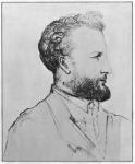 Portrait of Jules Verne (1828-1905) (pencil on paper)d(b/w photo)
