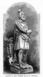Statue of King Robert the Bruce (1274-1329) at Stirling (engraving) (b/w photo)