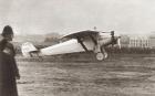 Charles Lindbergh landing at Croyden, England in 1927 in his plane Spirit of St. Louis. From The Story of 25 Eventful Years in Pictures, published 1935.