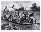 Western Sketches, a Freshet in the Red River, Texas, illustration from 'Harper's Weekly', 25th April 1874, engraved by Robert Hoskins (b.1842) (engraving) (b/w photo)