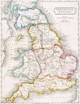 Map of England, Britannia Antiqua, from 'The Atlas of Ancient Geography', by Samuel Butler, published in London, c.1829 (colour litho)