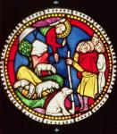 Window depicting The Annunciation to the Shepherds, c.1300 (stained glass)