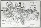 Map showing the Russian positions at the Battle of Borodino, c.1812 (engraving) (b/w photo)