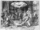 Life of Christ, Adoration of the shepherds, preparatory study of tapestry cartoon for the Church Saint-Merri in Paris, c.1585-90 (pierre noire & wash & white highlights on paper)