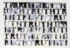 The Truth in Black and White, 2015, (acrylic with stencil on card)