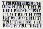 The Truth in Black and White, 2015, (acrylic with stencil on card)