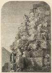 Ascent of the Great Pyramid, engraved from a photograph (engraving)