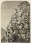 Ascent of the Great Pyramid, engraved from a photograph (engraving)