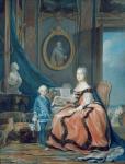 Portrait of Marie-Josephe de Saxe (1731-67) Dauphine of France and her son Louis Joseph Xavier de France (1751-61) Duke of Burgundy, c.1760-61 (pastel)